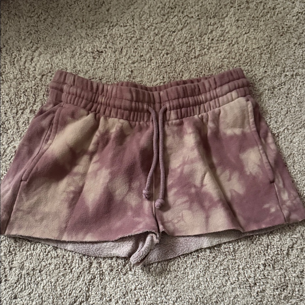 TNA Purple and Tan Tie-Dye Athletic Shorts